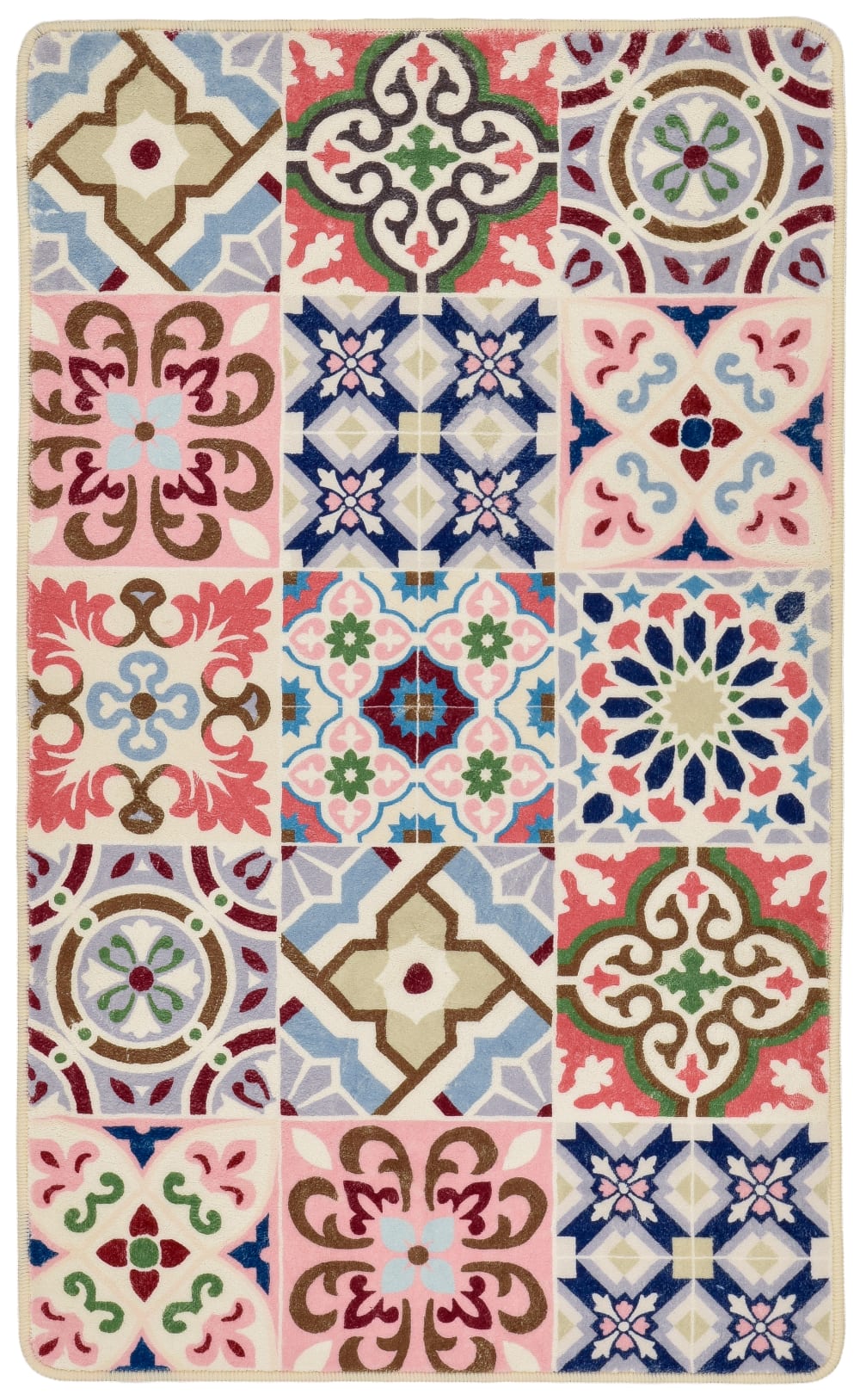 Tapis de bain moelleux - rose multi 60x100 cm