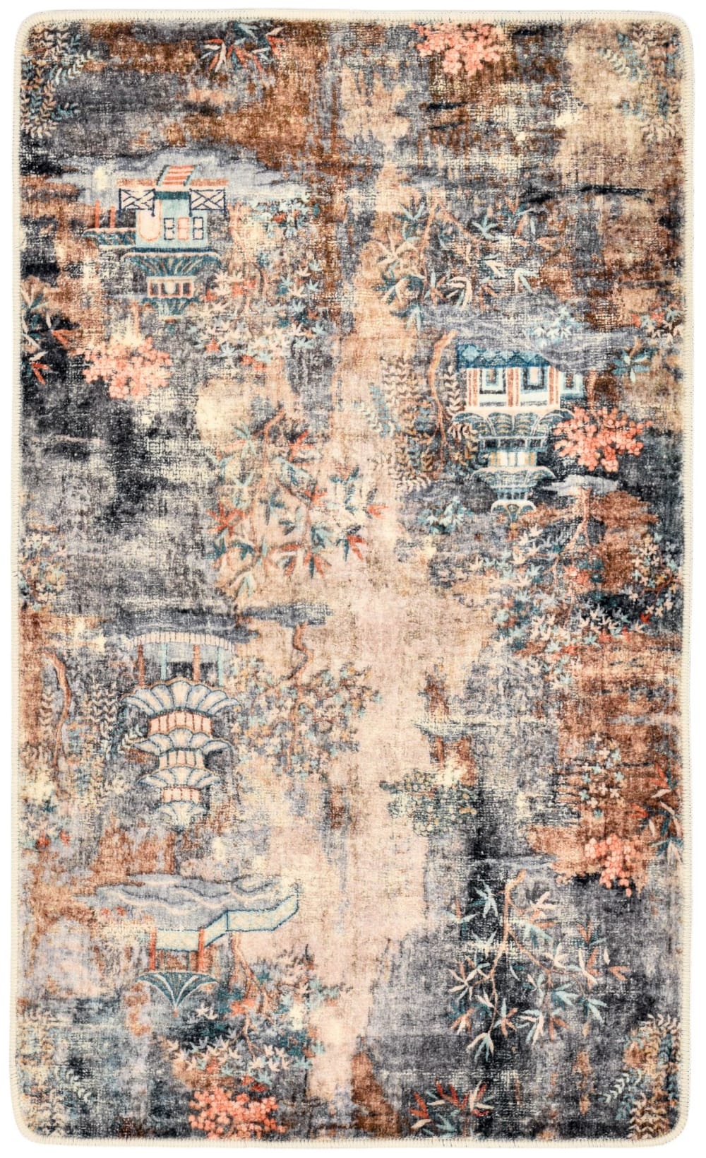 Tapis de bain moelleux - beige multi 60x100 cm