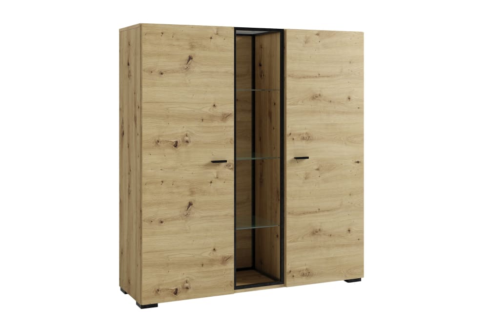 ByLiving Highboard, Artisan Eiche (Eiche-Optik), B 120, H 130,5, T 38 cm style modern Braun Spanplatte