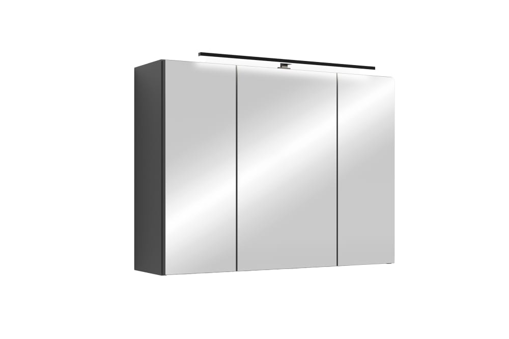 ByLiving Spiegelschrank, anthrazit, B 80, H 60, T 20 cm style modern Grau Spanplatte