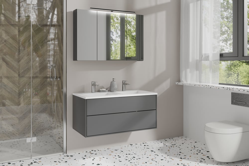 Spiegelschrank, anthrazit, B 90, H 60, T 20 cm - Maisons Du Monde