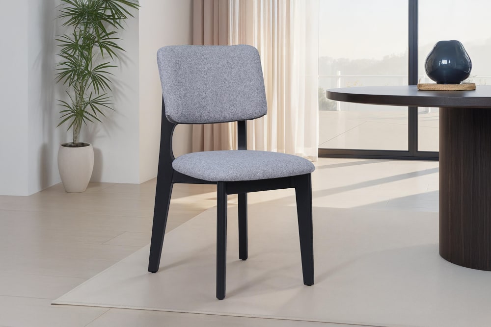 2-er Set, Stuhl, Webstoff grau, B 48, H 87, T 54 cm - Maisons Du