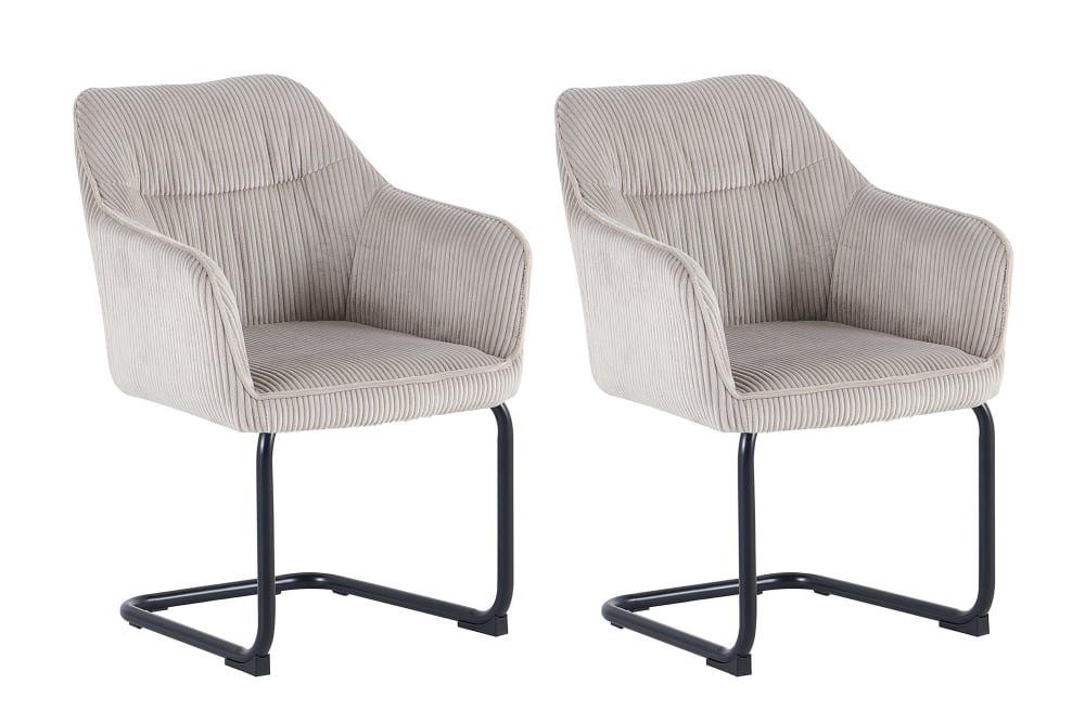 ByLiving 2-er Set, Schwinger, Grob-Cord taupe, B 60, H 85, T 59,5 cm style modern Braun Stoff