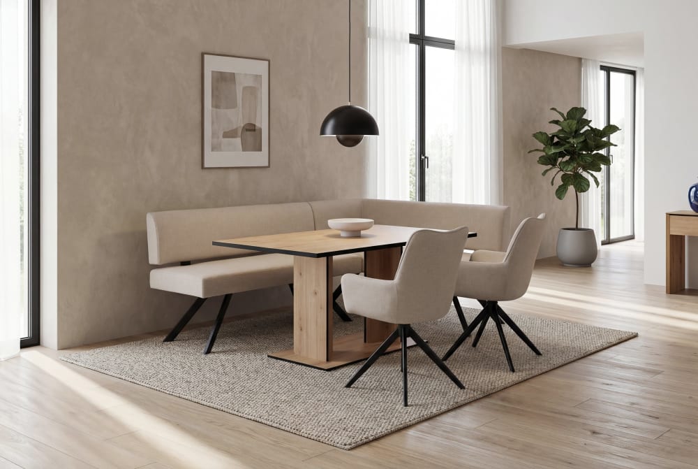 2-er Set, Stuhl, Webstoff taupe, B 57, H 90, T 63 cm - Maisons Du