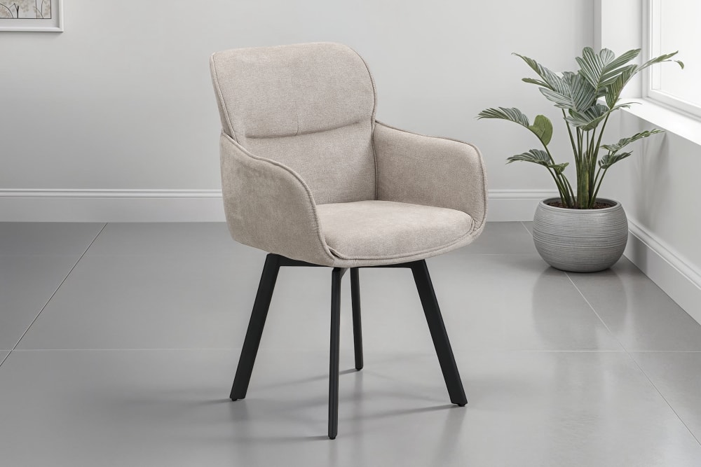 2-er Set, Stuhl, Webstoff taupe, B 61, H 90, T 63 cm - Maisons Du