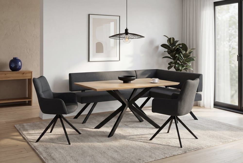 2-er Set, Stuhl, Webstoff dunkelgrau, B 57, H 90, T 63 cm -