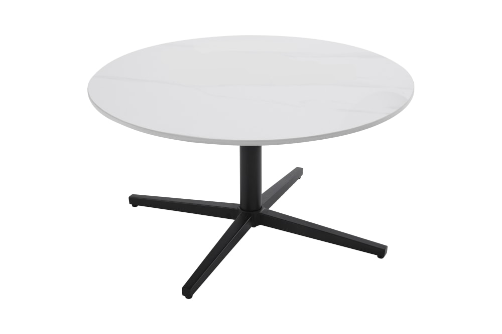 ByLiving Couchtisch, weiß, D 70, H 36,5 cm style modern - Naturstein