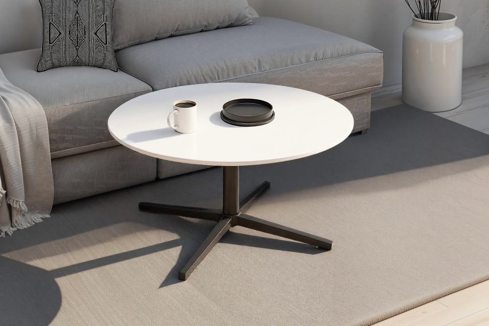 Couchtisch, weiß, D 70, H 36,5 cm - Maisons Du Monde