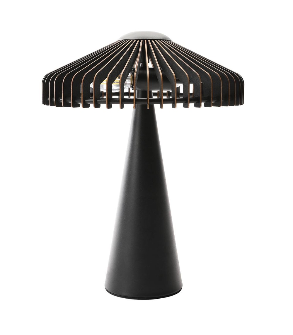 Lampe en bois / liège noir, h. 38,5  cm