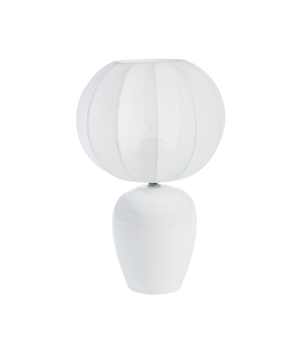 Lampe en textile blanc, h. 31 cm