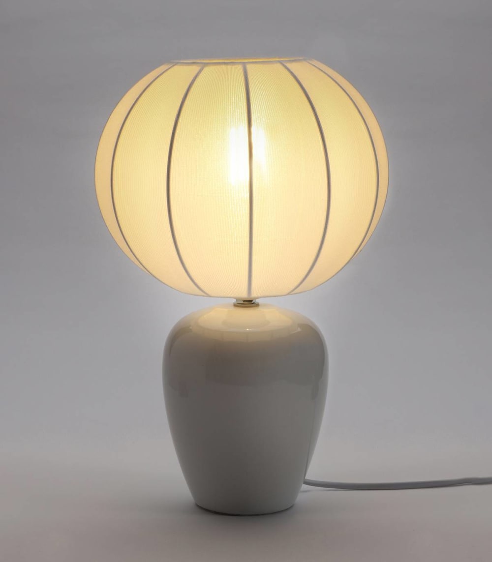 Lampe en textile blanc, h. 31 cm — vue 4