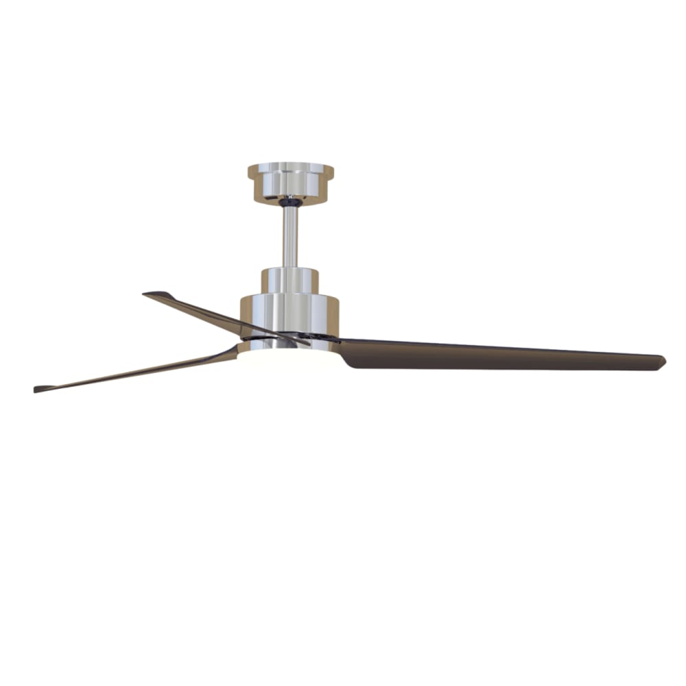 Ventilateur de plafond en verre Noir et nickel 132 cm