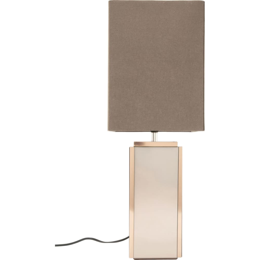 Lampe en coton marron et verre miroir