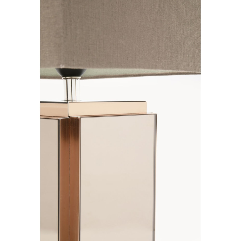 Lampe en coton marron et verre miroir — vue 4