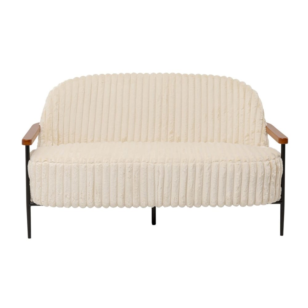 Canapé 2 places côtelé beige