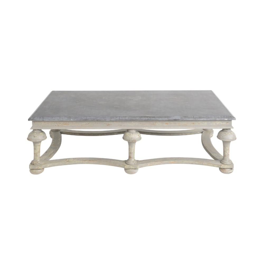 Table basse en pin massif gris vieilli