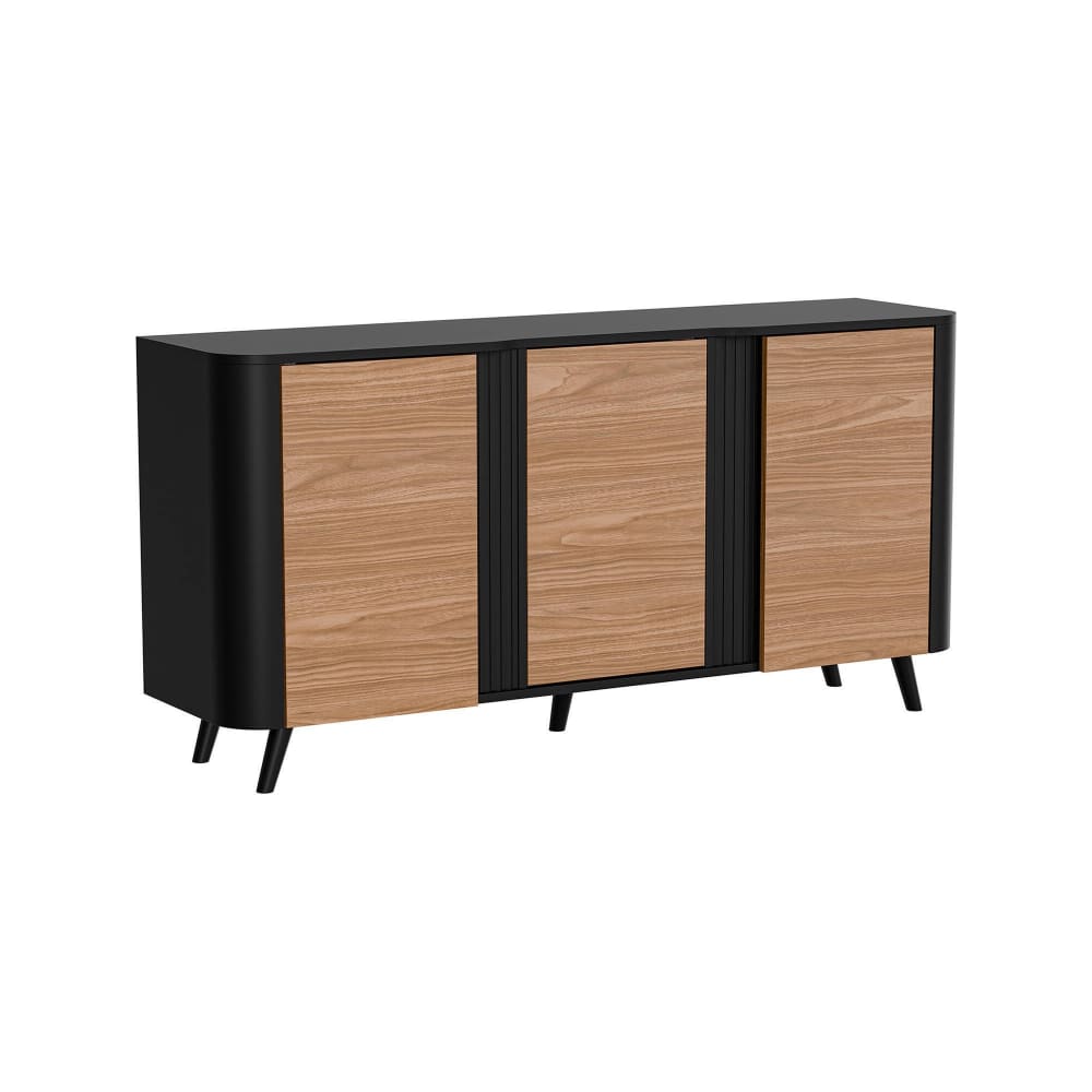 Buffet bois noir 151x42x70h cm