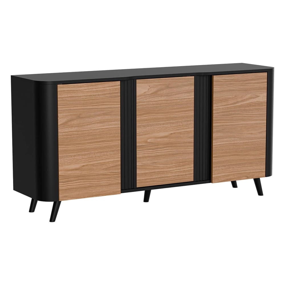 Buffet bois noir 151x42x70h cm