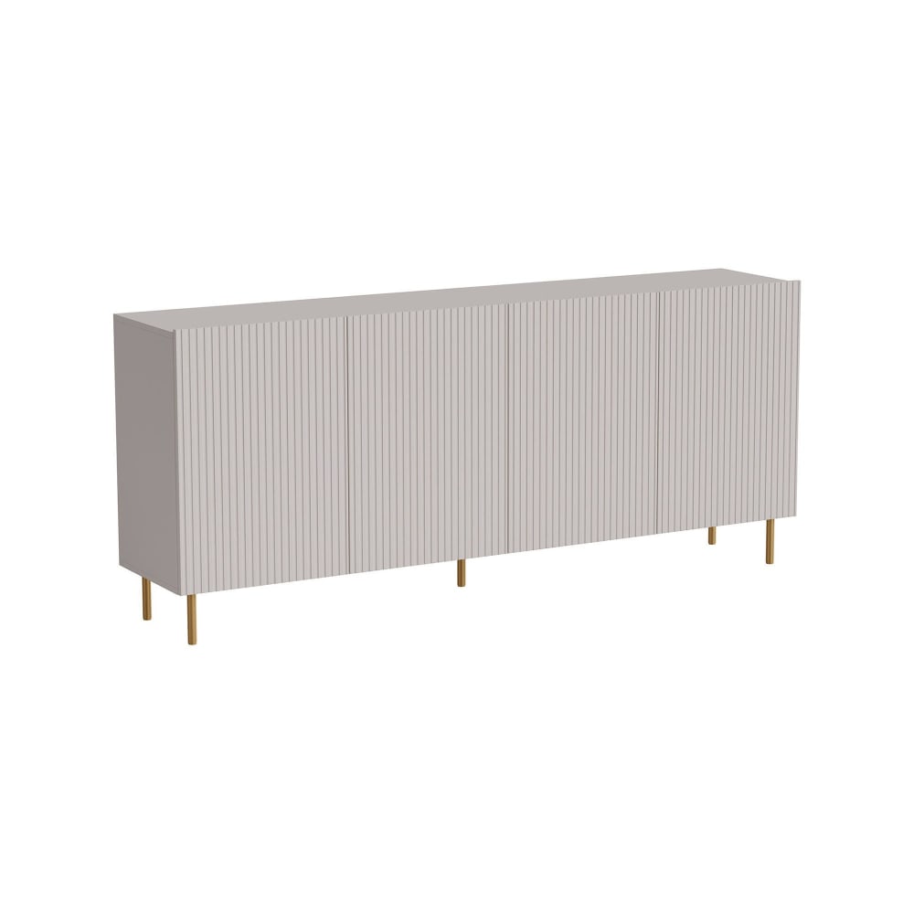 Buffet en Bois Beige 200x42x82h cm