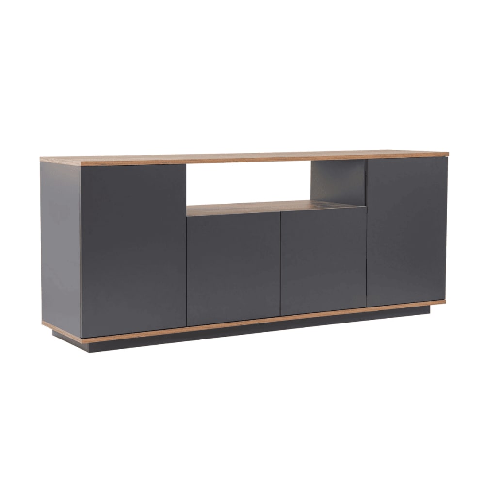 Calicosy Buffet mit 4 Türen und 1 zentraler Nische L180 cm - style modern Grau Spanplatte