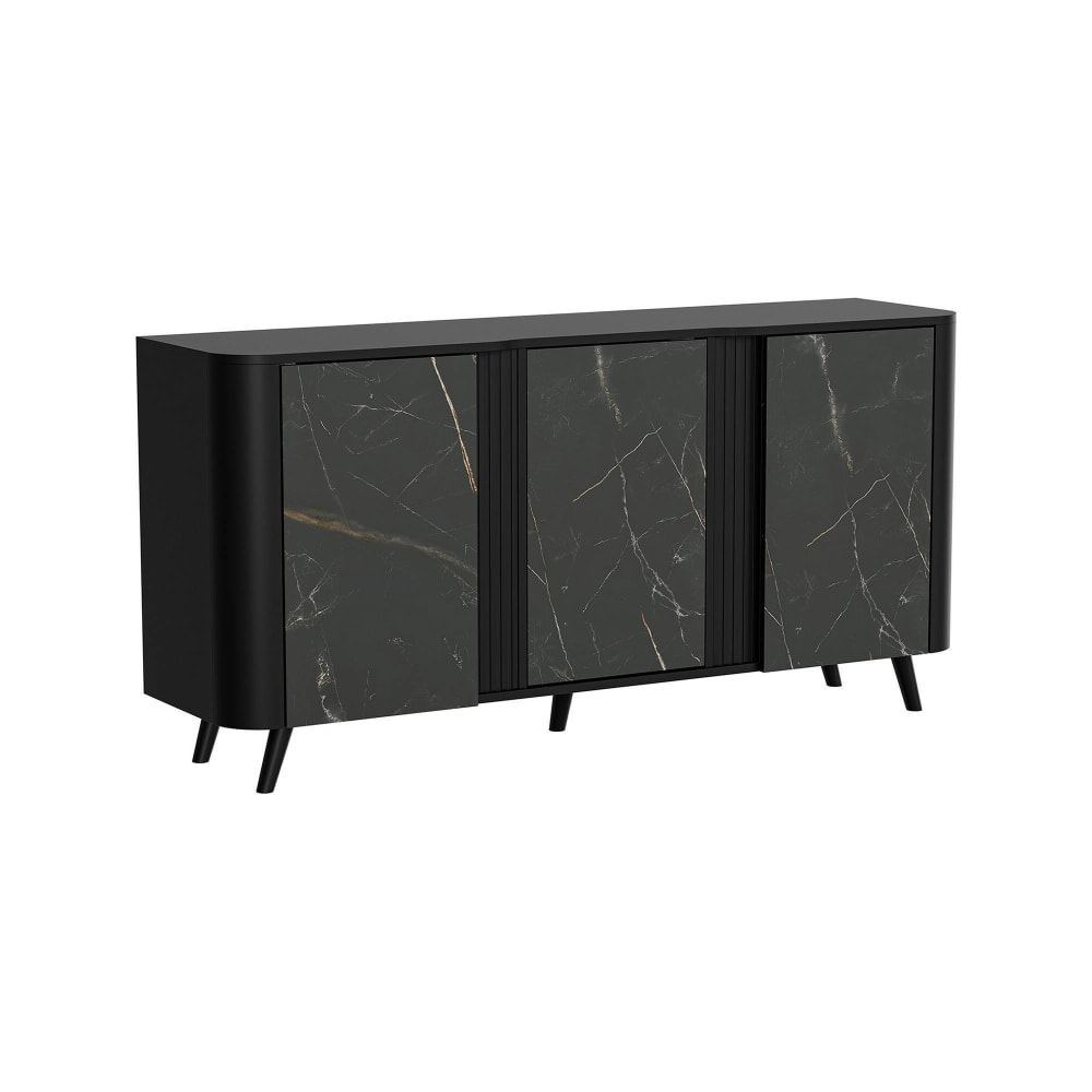 Buffet Bois Blanc Marbré 151x42x70h cm