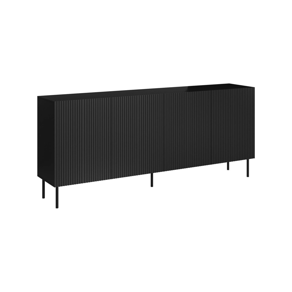 Buffet en bois noir 200x42x82h cm
