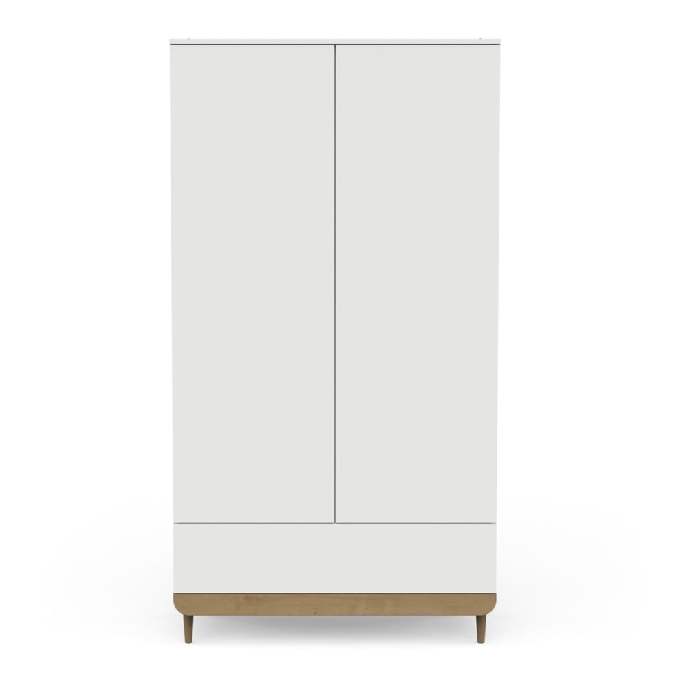Armoire 2 portes ouvrantes,1 tiroir effet blanc et chêne H194 cm