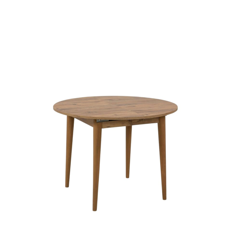 Table ronde extensible décor pin 4/6 personnes