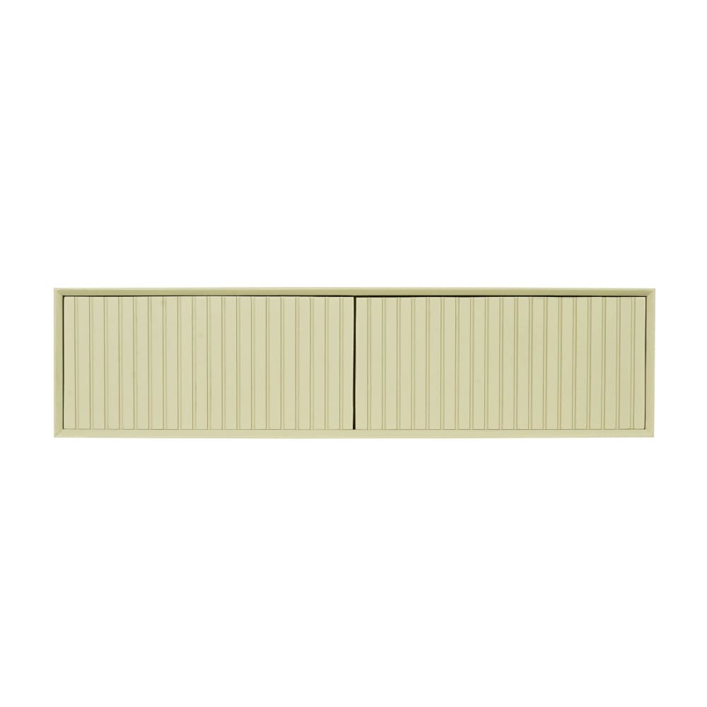 Meuble TV suspendu beige 120 cm 2 portes