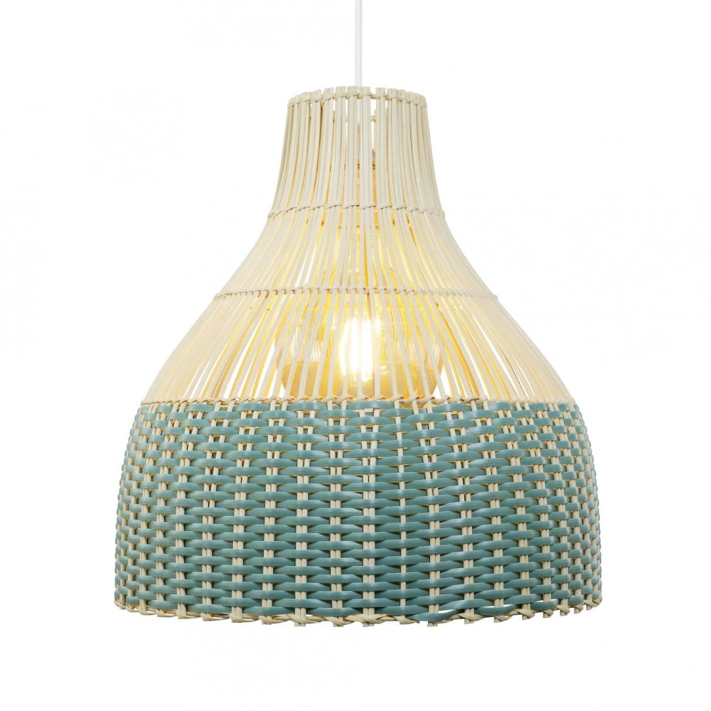 Suspension en rotin vert