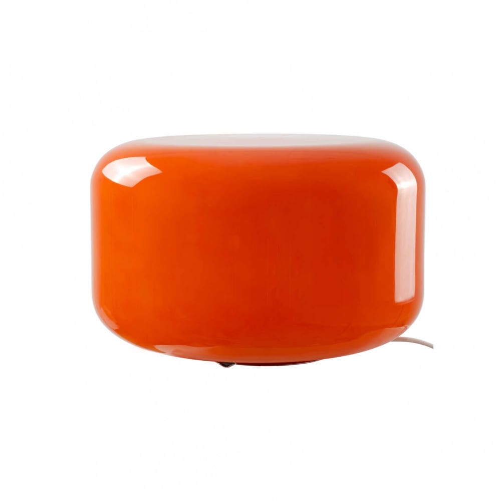 Lampe à poser en verre orange