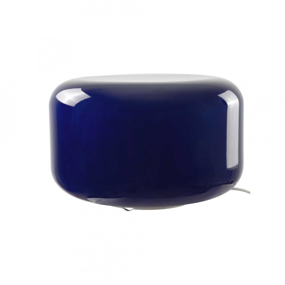 Lampe à poser en verre bleu