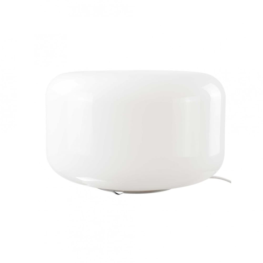 Lampe à poser en verre blanc