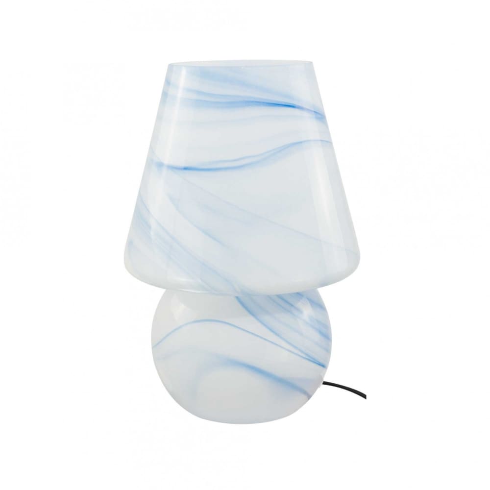 Lampe à poser en verre bleu