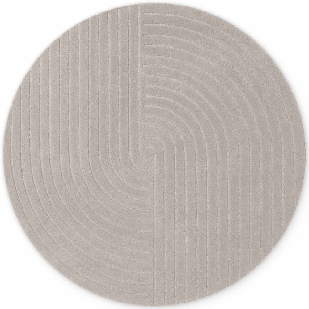 Tapis rond en laine tuftée main Gris 200cm