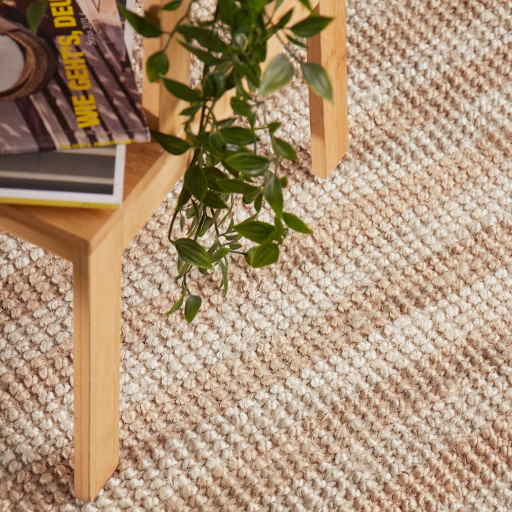 Tapis en jute naturelle bouclée doré et ecru 200x300cm — vue 4