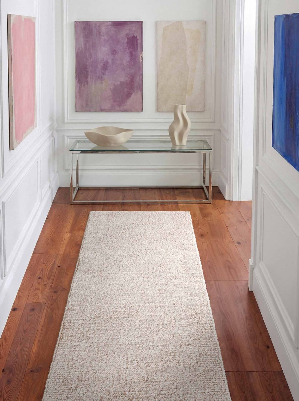 Tapis bouclés à poils courts crème 120x170cm — vue 4