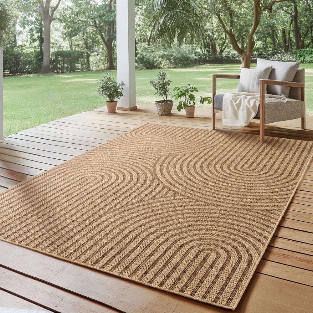 Tapis aspect jute à motifs arcs 120x170cm — vue 3