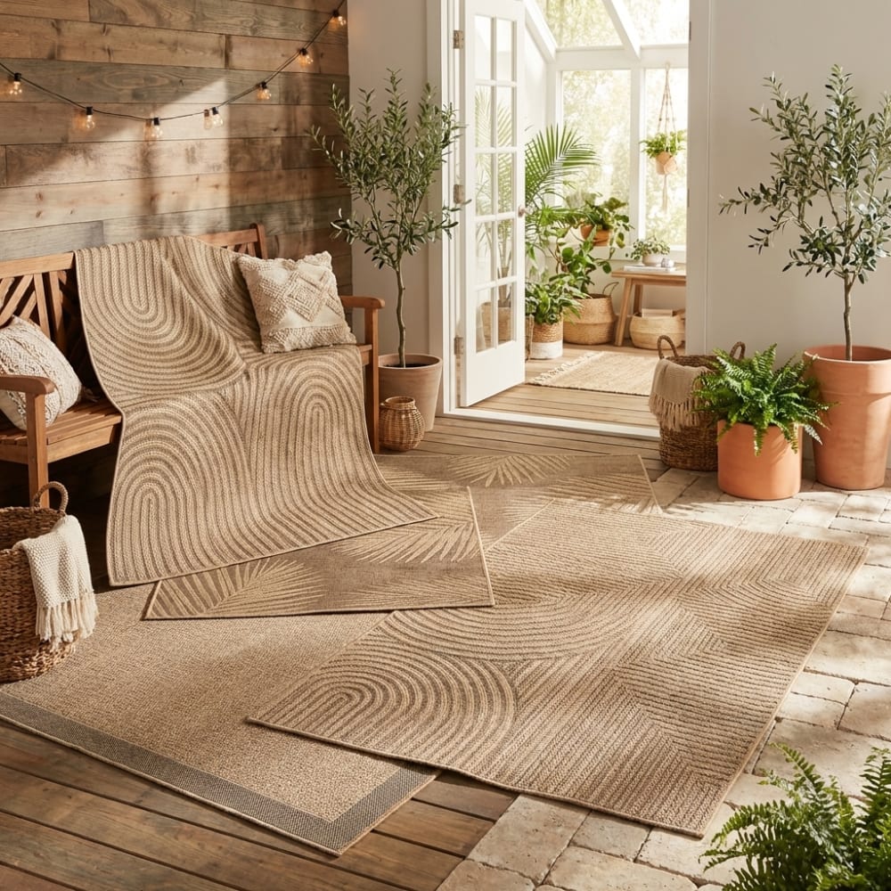 Tapis aspect jute à motifs arcs 120x170cm — vue 4