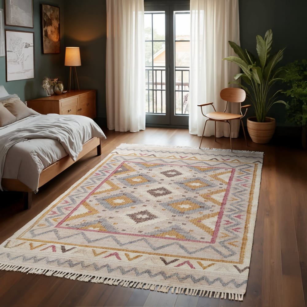 Tapis Kilim Jute à Franges AINA 120x170cm