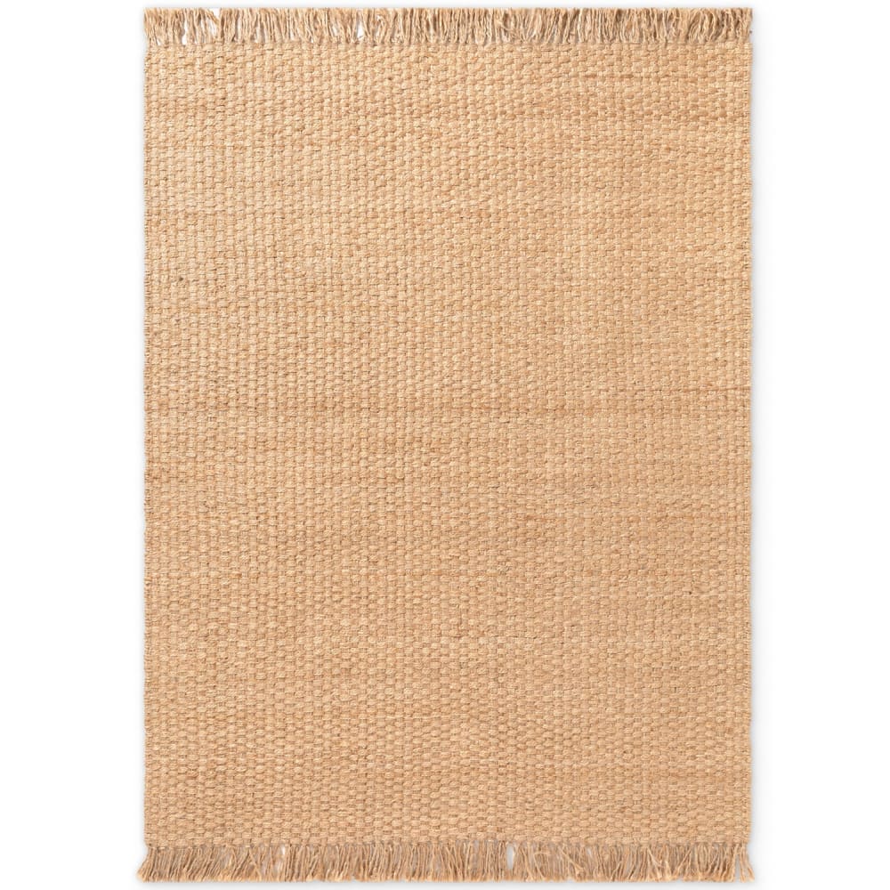 Tapis Jute à franges Fait Main Beige 160x230cm