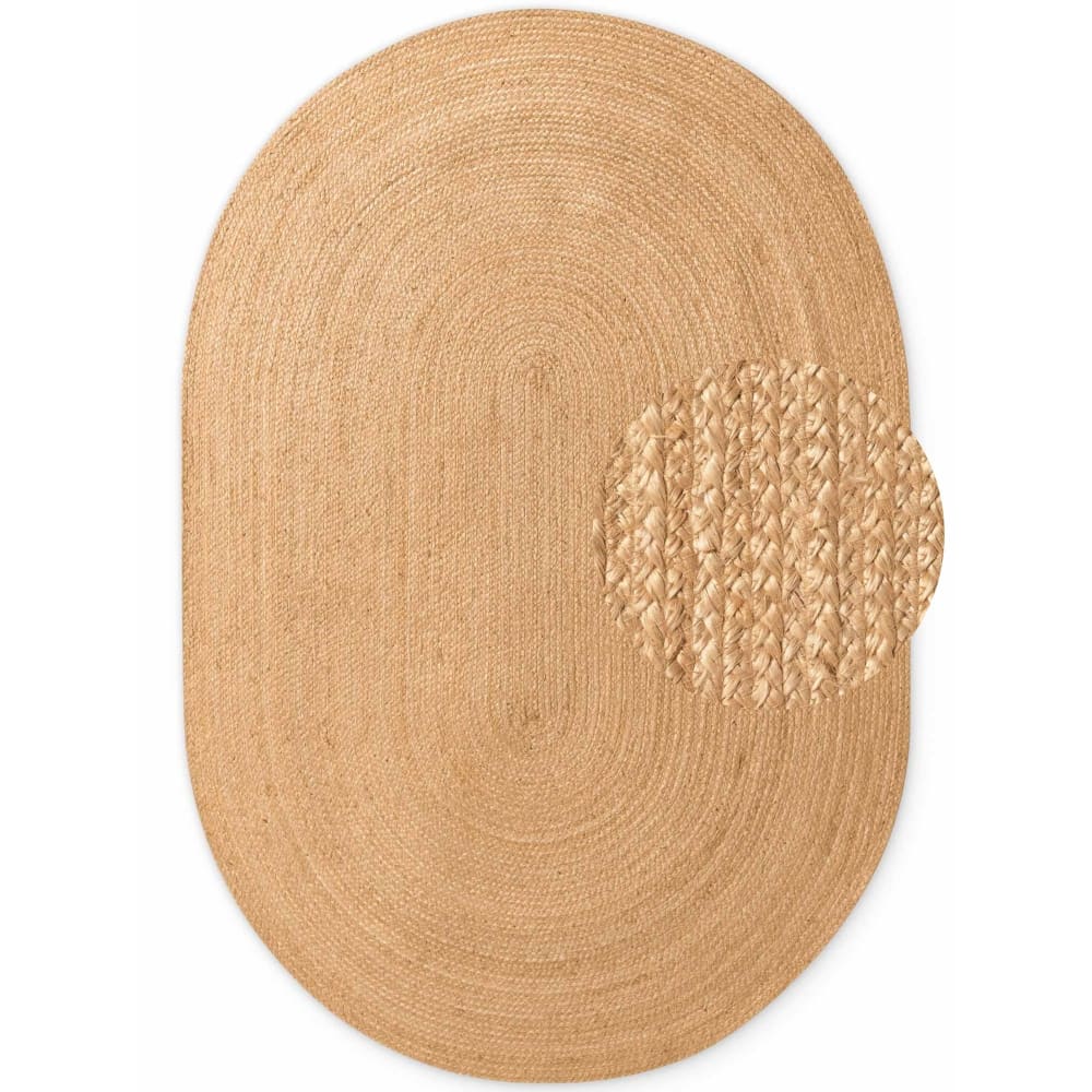 Tapis Ovale en Jute Beige 160x230cm