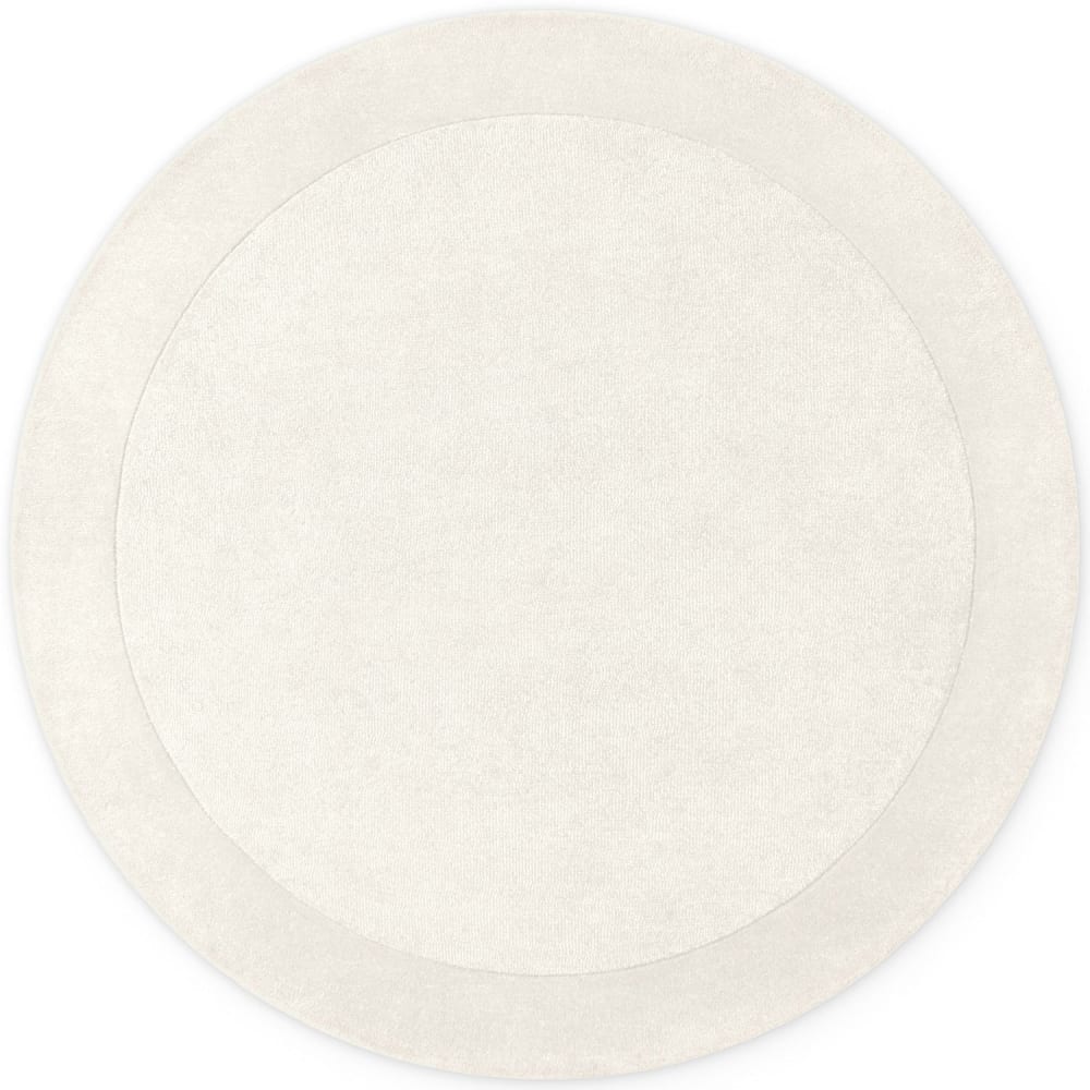 Tapis Rond en laine tufté main Crème - 150cm