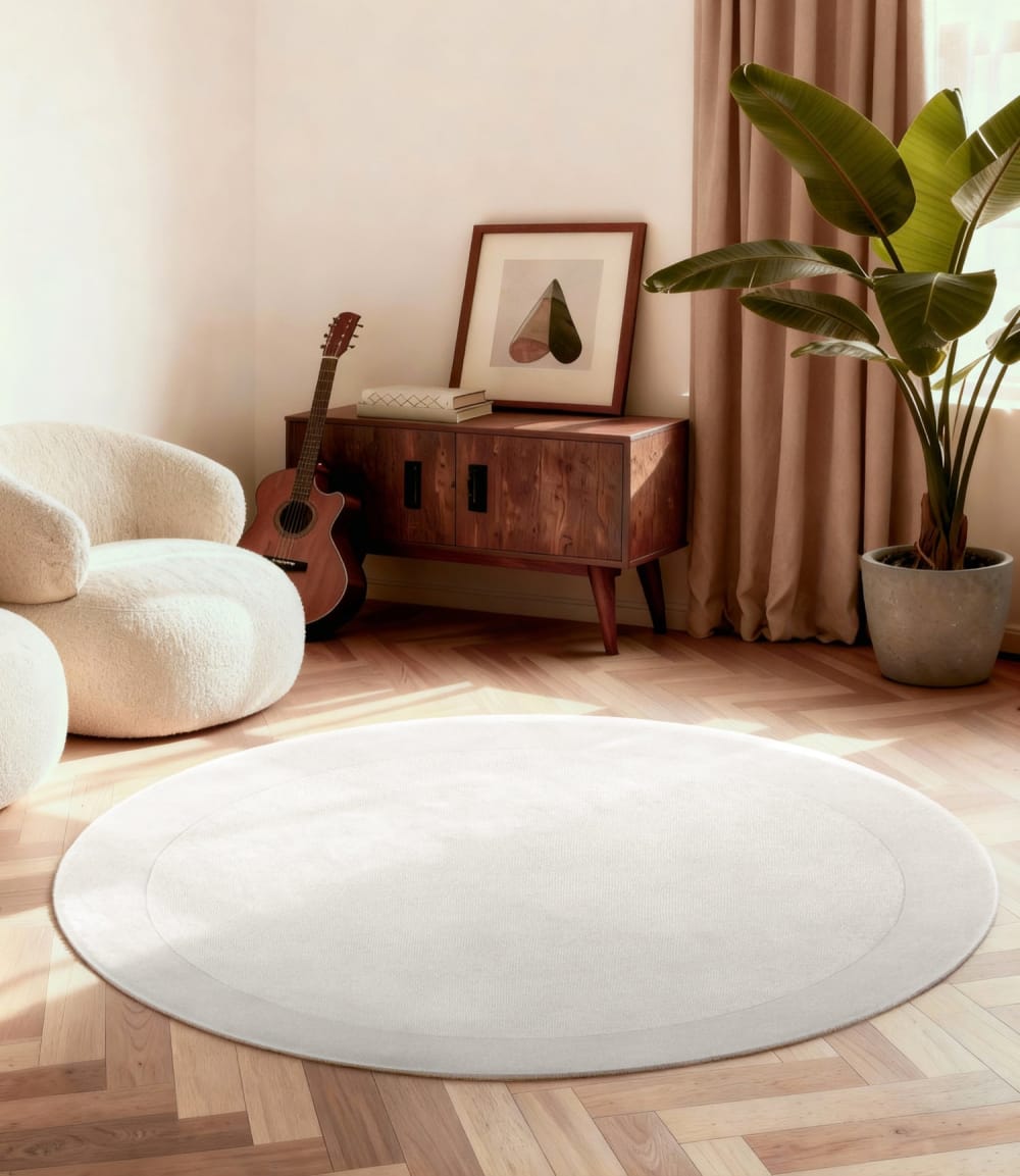 Tapis rond en laine tufté main crème - villeroy & boch 150cm — vue 3