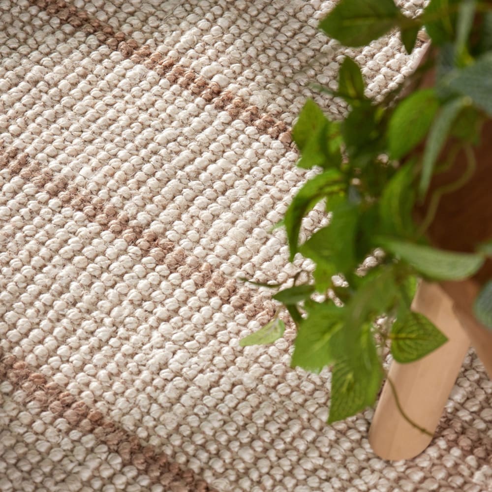 Tapis en jute naturelle à franges ecru et or 160x230cm — vue 4