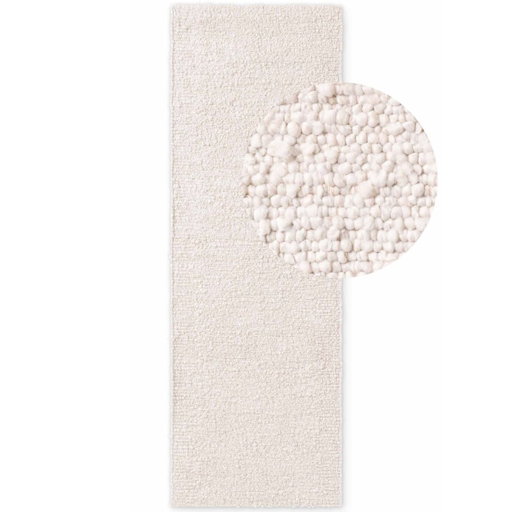 Tapis Bouclés à poils courts Crème 80x200cm