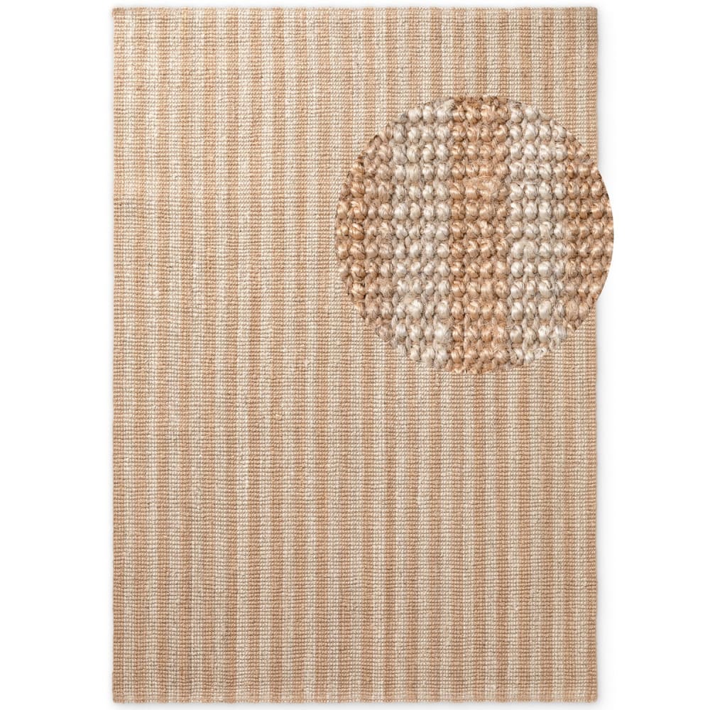 Tapis en jute naturelle bouclée Doré et Ecru 160x230cm