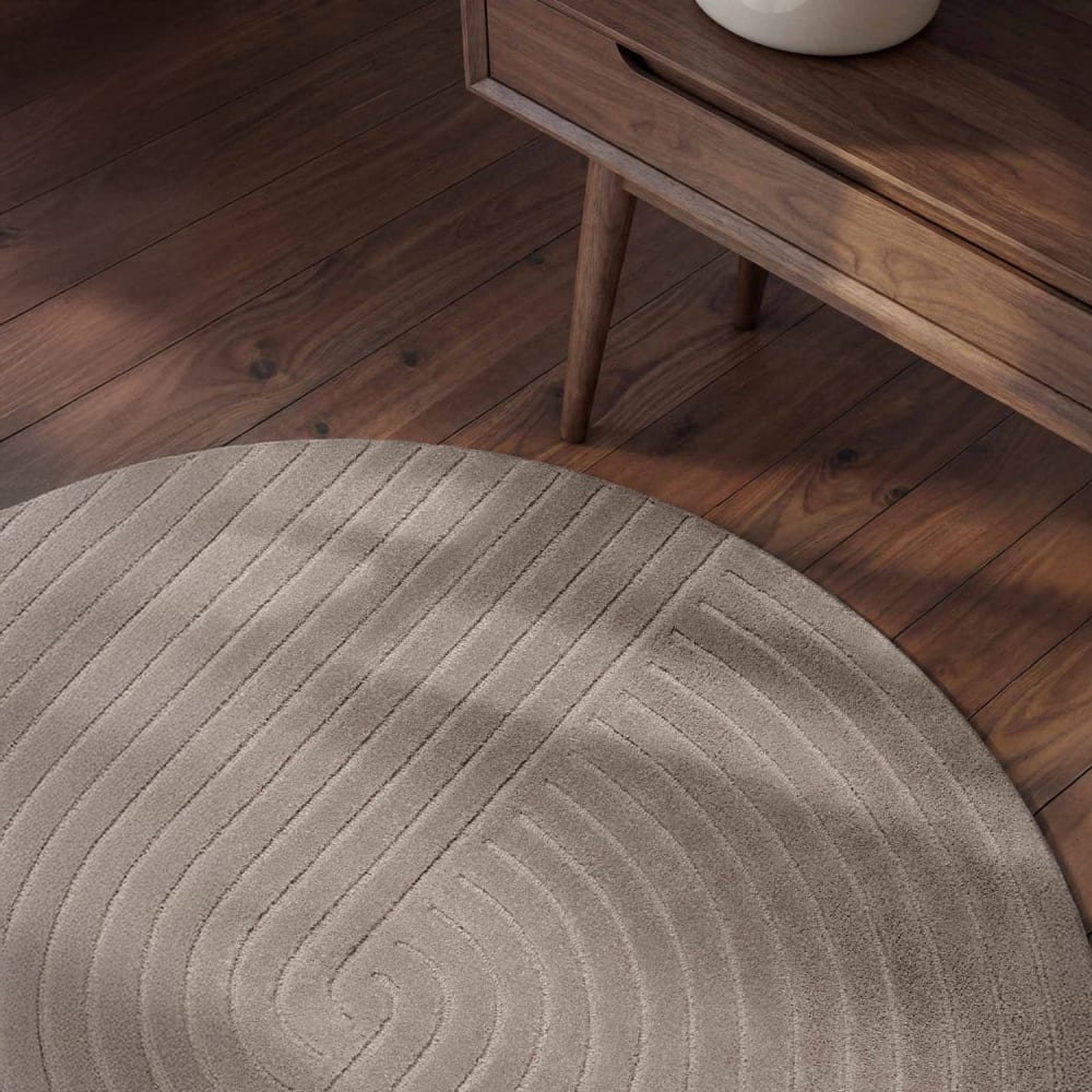 Tapis rond en laine tuftée main gris 150cm — vue 4