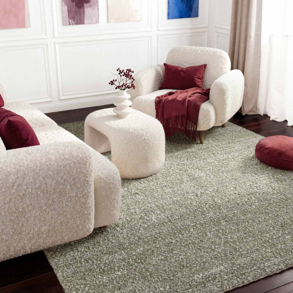 Tapis bouclés à poils courts vert clair 200x290cm — vue 3