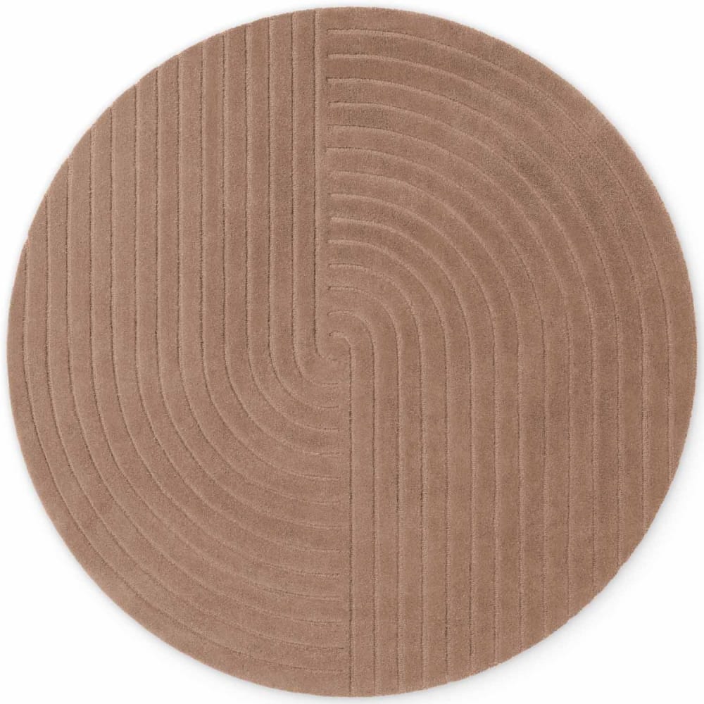 Tapis rond en laine tuftée main Beige 200cm